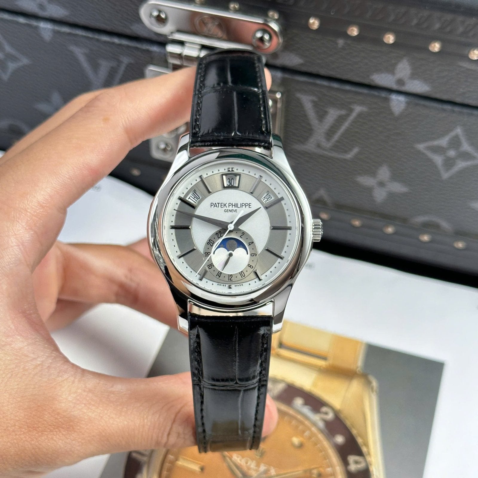 Patek Philippe Complications 5205G Watch Leather Strap 40mm