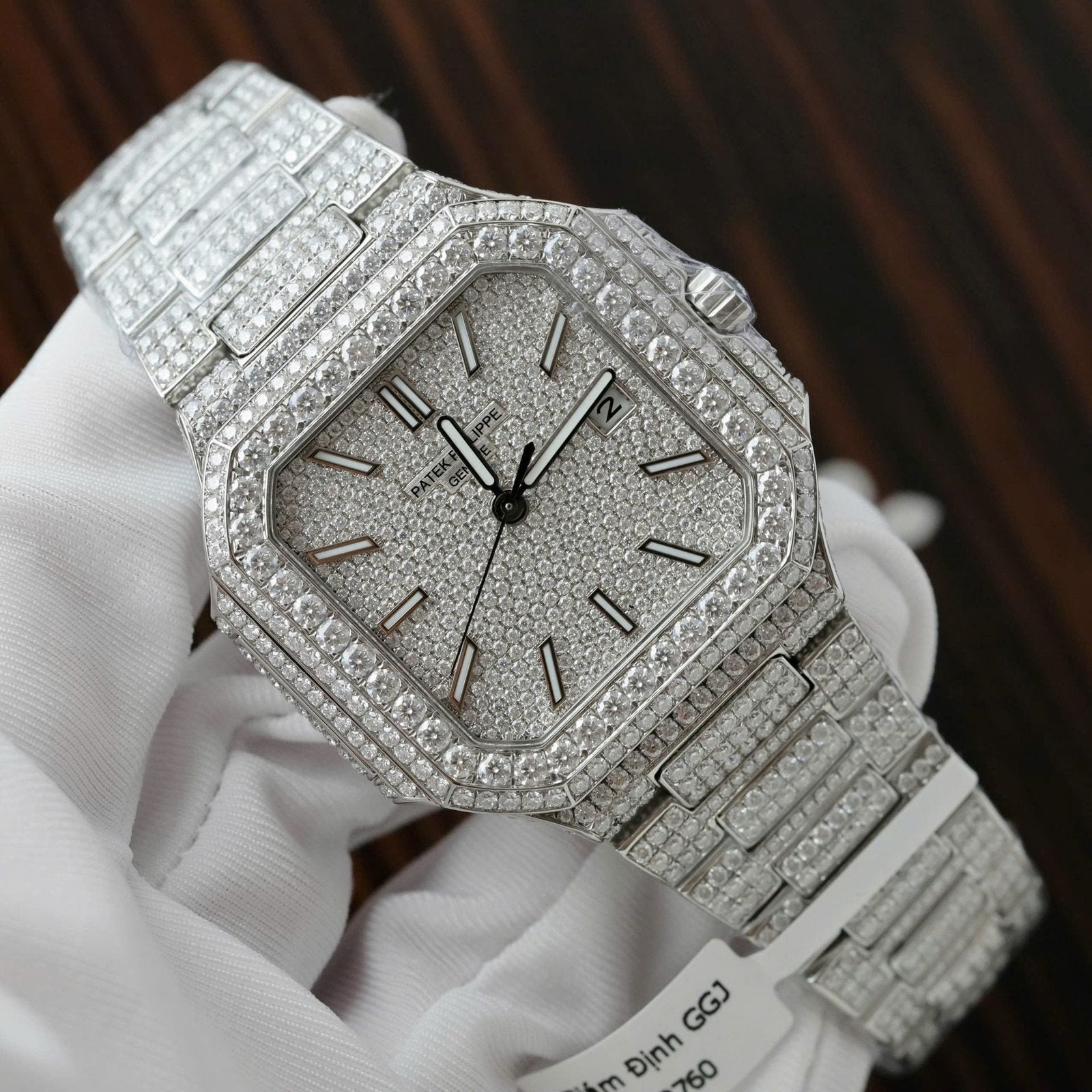 Patek Philippe Cubitus 5821 Watch Diamonds Moissanite 45mm