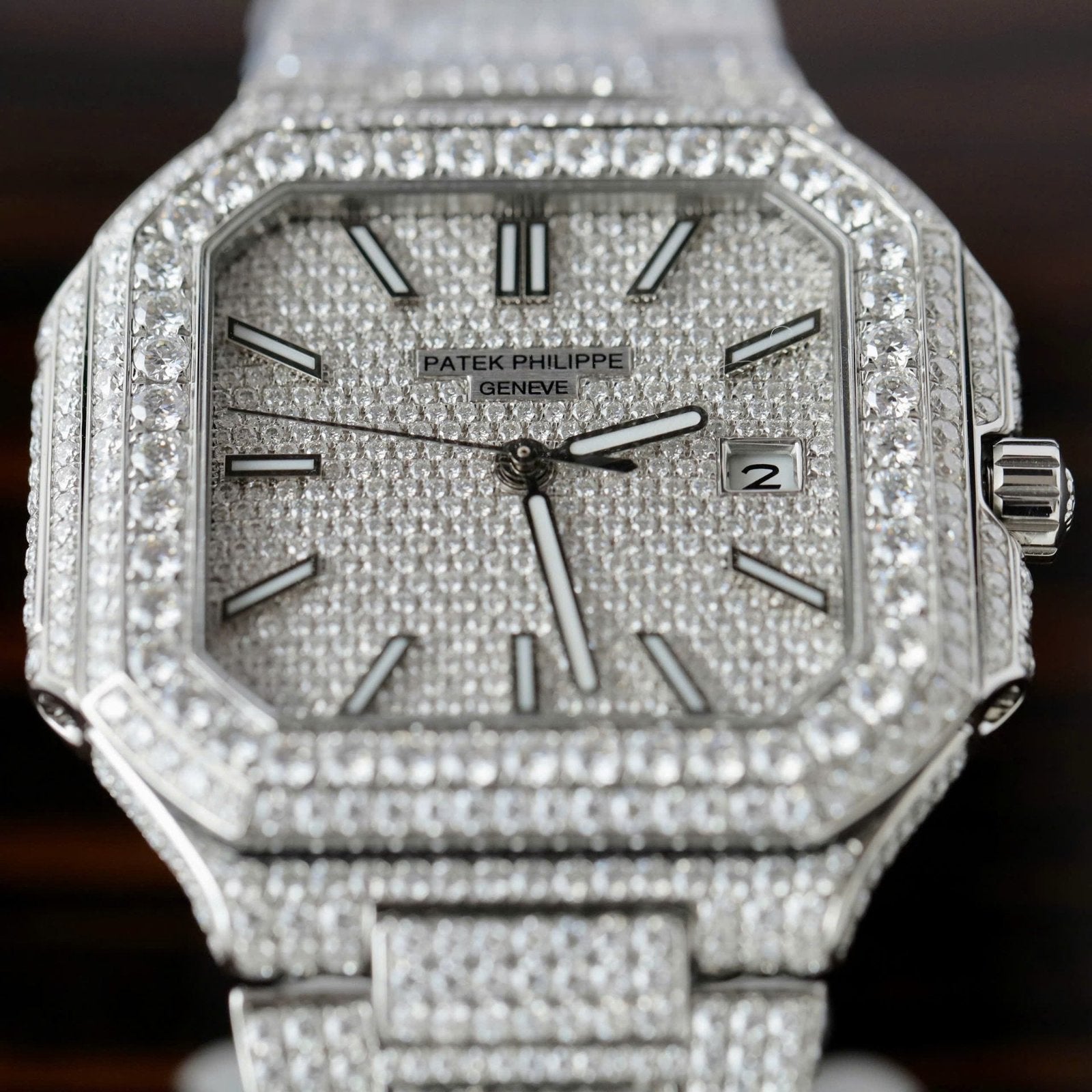 Patek Philippe Cubitus 5821 Watch Diamonds Moissanite 45mm