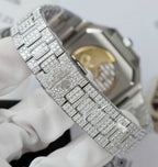 Patek Philippe Cubitus 5821 Dial Brown Watch Full Diamonds Moissanite 45mm