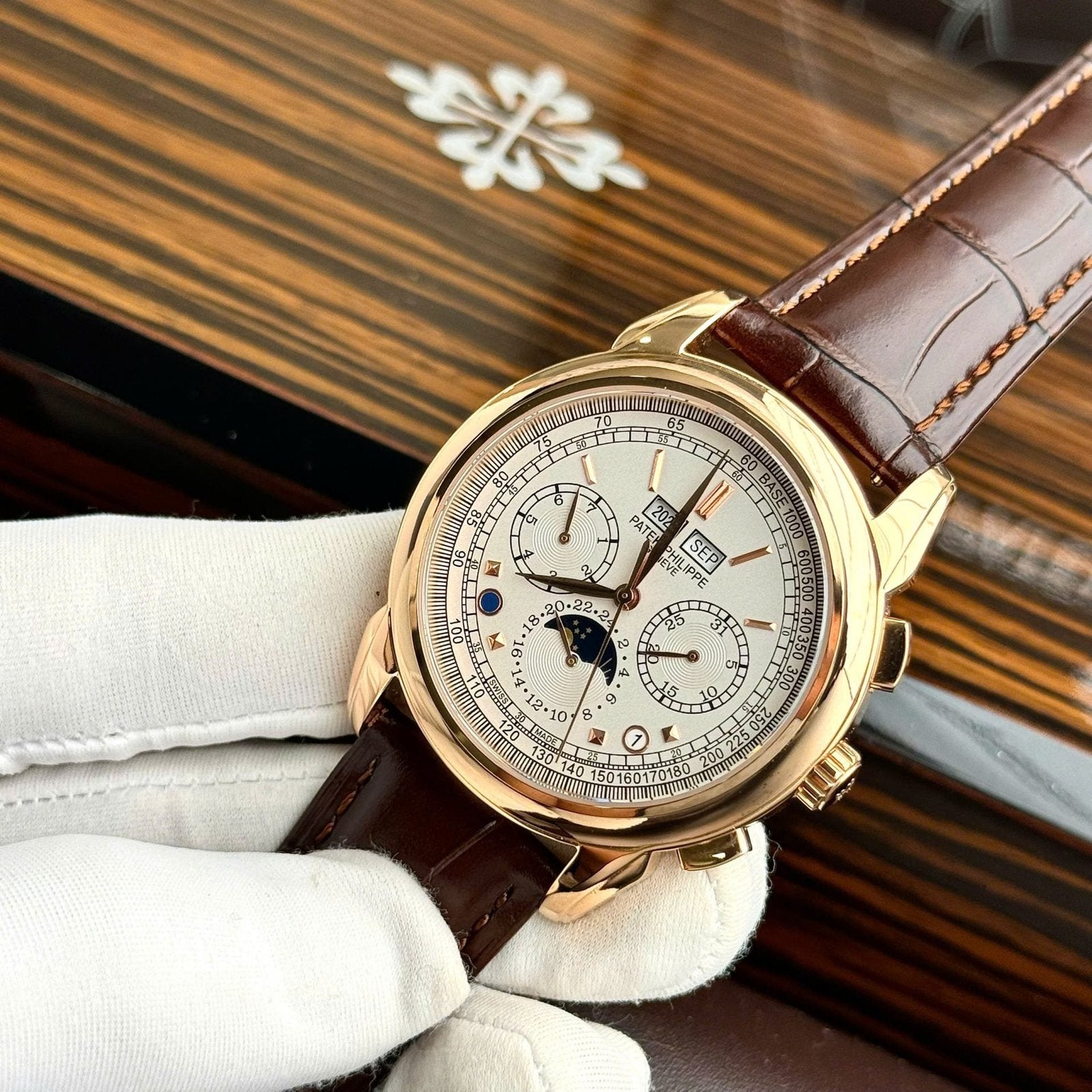 Patek Philippe Grand Complications 5270 Watch White Dial Leather Strap 41mm