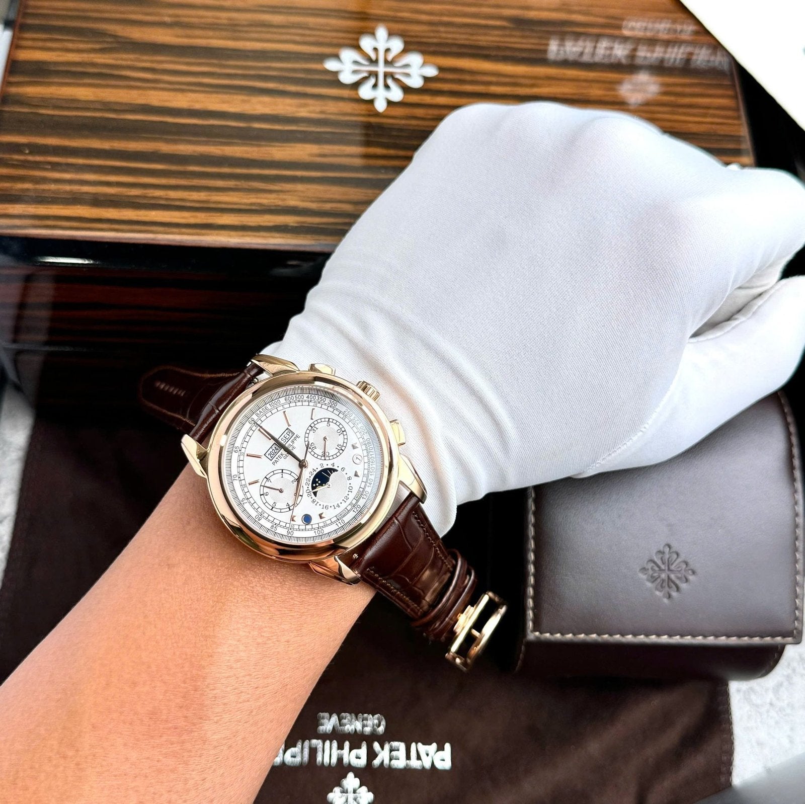 Patek Philippe Grand Complications 5270 Watch White Dial Leather Strap 41mm
