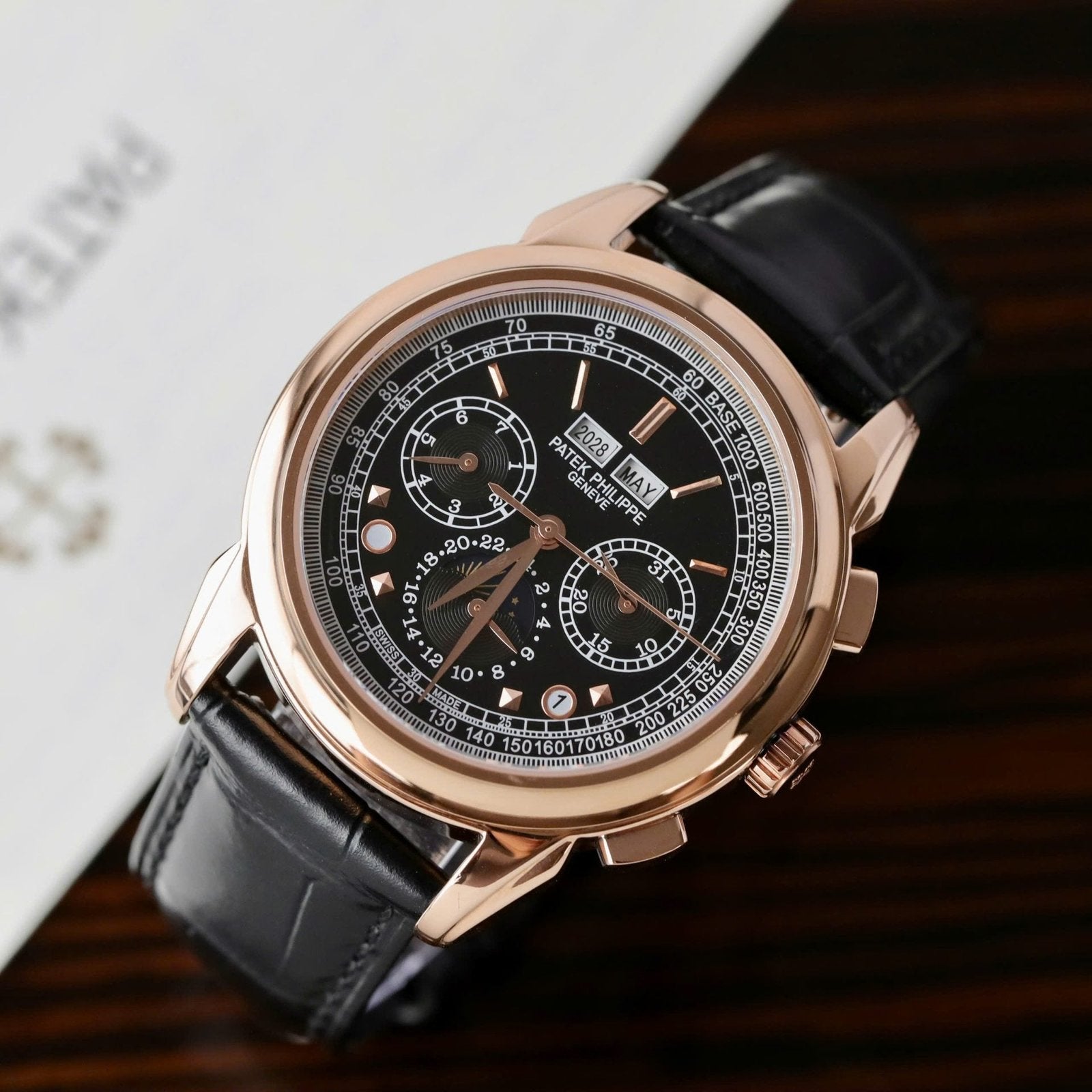 Patek Philippe Grand Complications 5270J Leather Strap Watch 41mm
