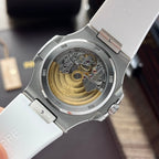 Patek Philippe Nautilus 5711 Watch White Rubber Strap 40mm