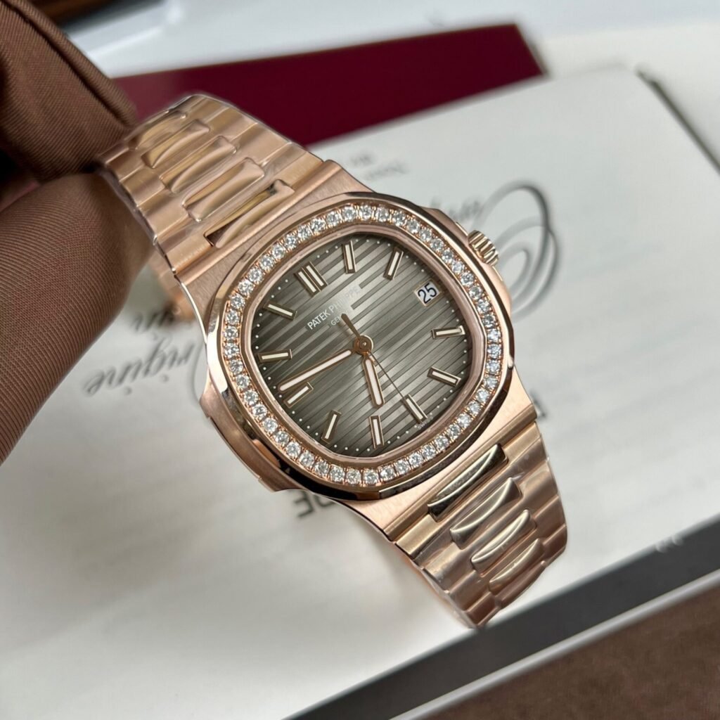 Patek Philippe Watch Nautilus 5711 Gold Wrapped Moissanite Diamonds 40mm