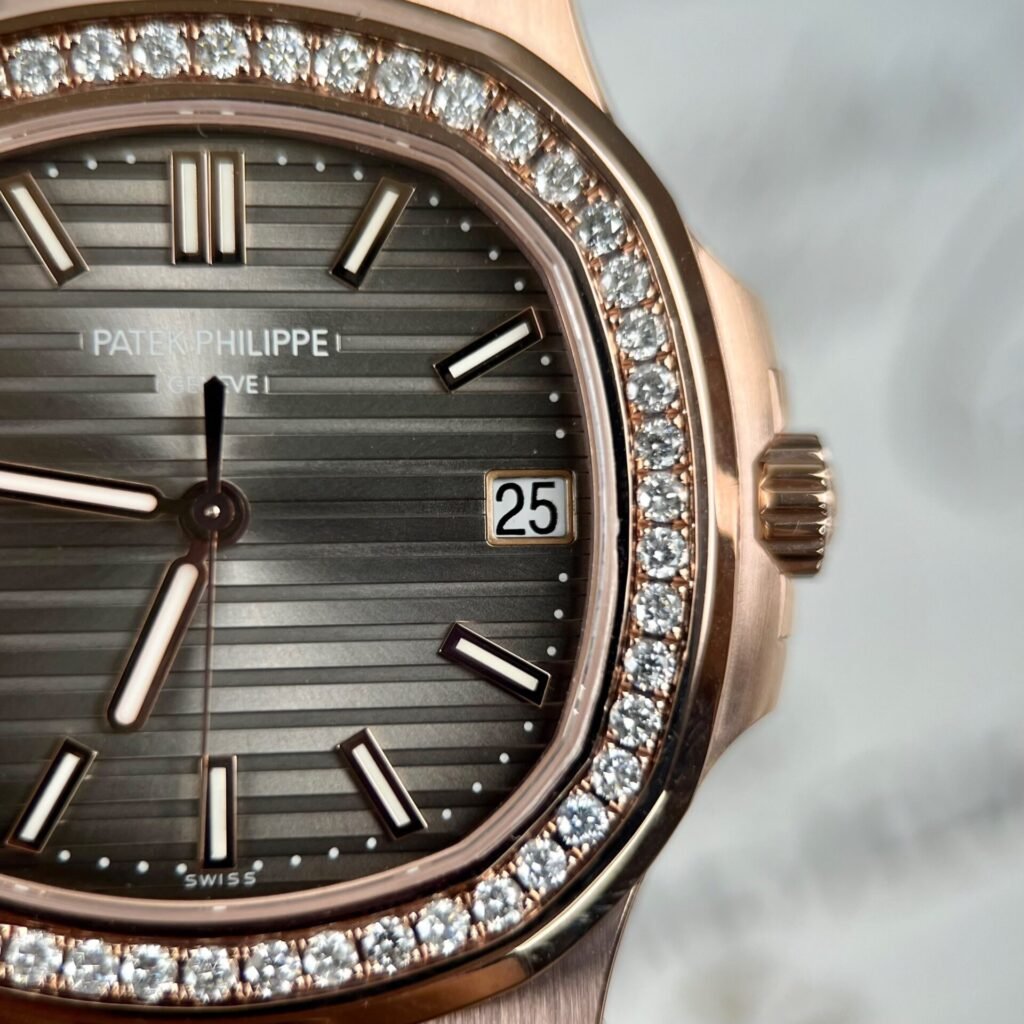 Patek Philippe Watch Nautilus 5711 Gold Wrapped Moissanite Diamonds 40mm