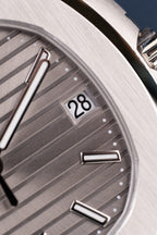 Patek Philippe Nautilus 5711 Watch Gray Dial Leather Strap 40mm