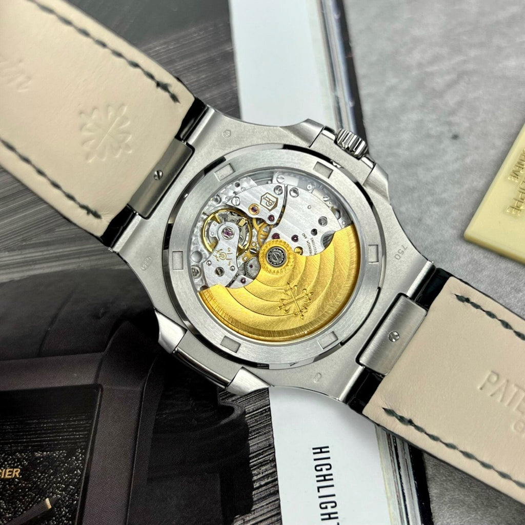 Patek Philippe Nautilus 5711 Watch Leather Strap Green Dial 40mm