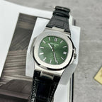Patek Philippe Nautilus 5711 Watch Leather Strap Green Dial 40mm