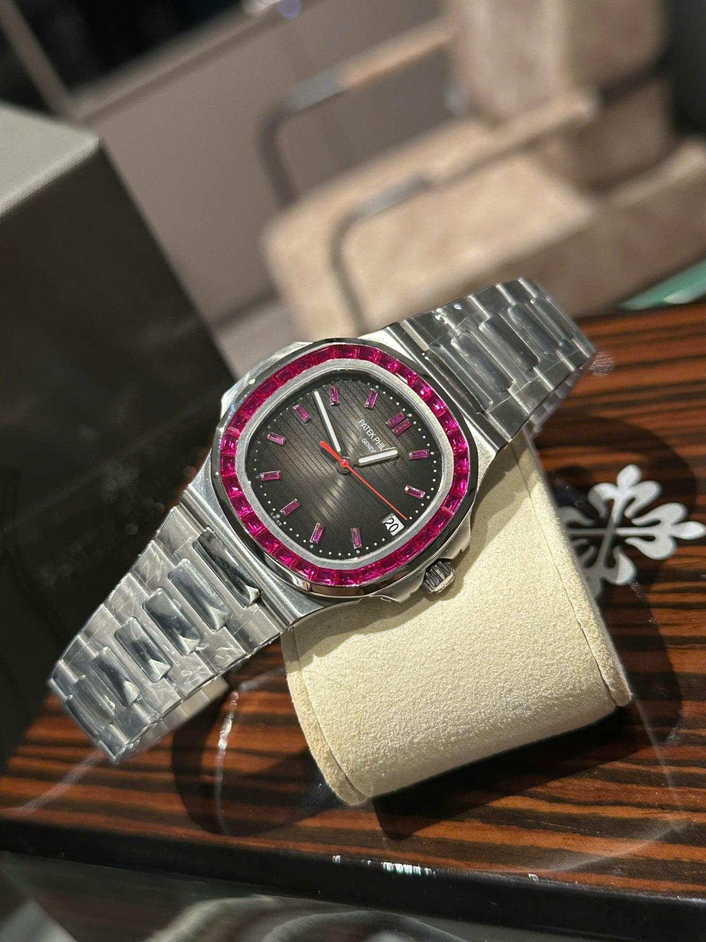Patek Philippe Nautilus 5711 Watch Bezel Ruby Red 40mm