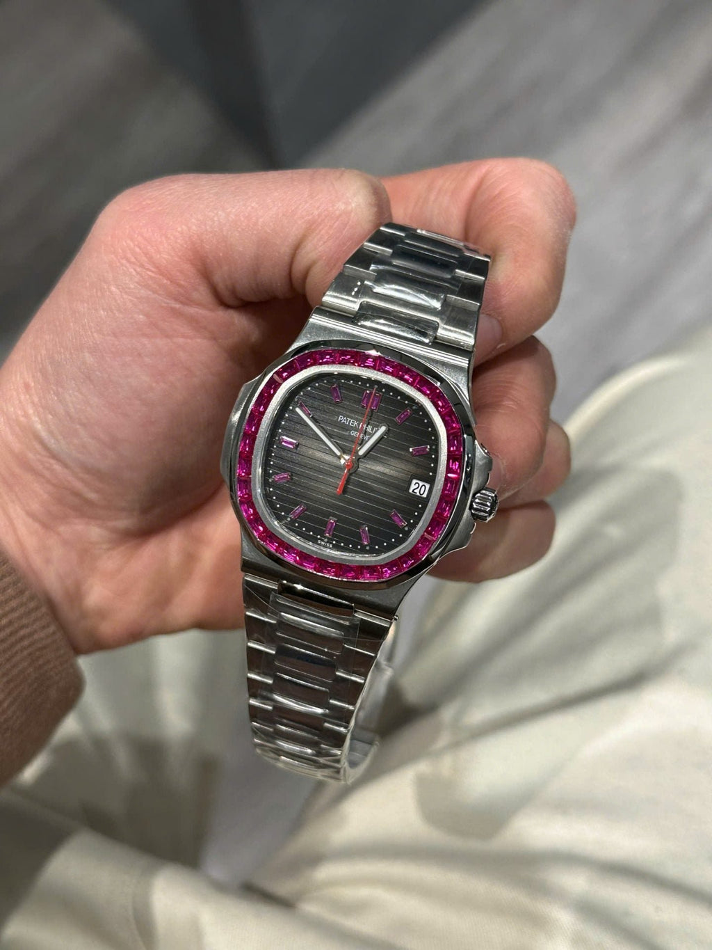 Patek Philippe Nautilus 5711 Watch Bezel Ruby Red 40mm