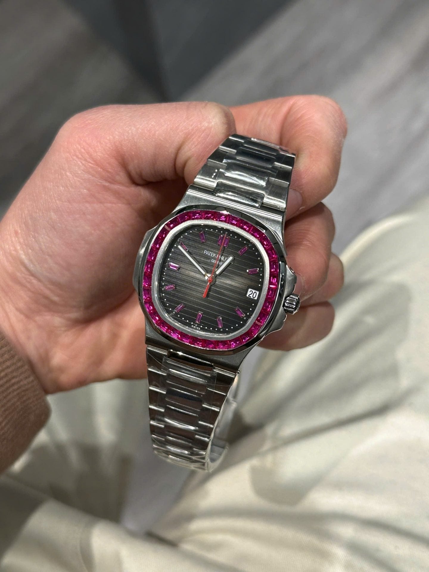 Patek Philippe Nautilus 5711 Watch Bezel Ruby Red 40mm
