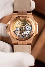 Patek Philippe Nautilus 5711R Watch Gray Dial Leather Strap 40mm