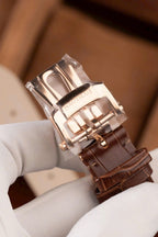 Patek Philippe Nautilus 5711R Watch Gray Dial Leather Strap 40mm