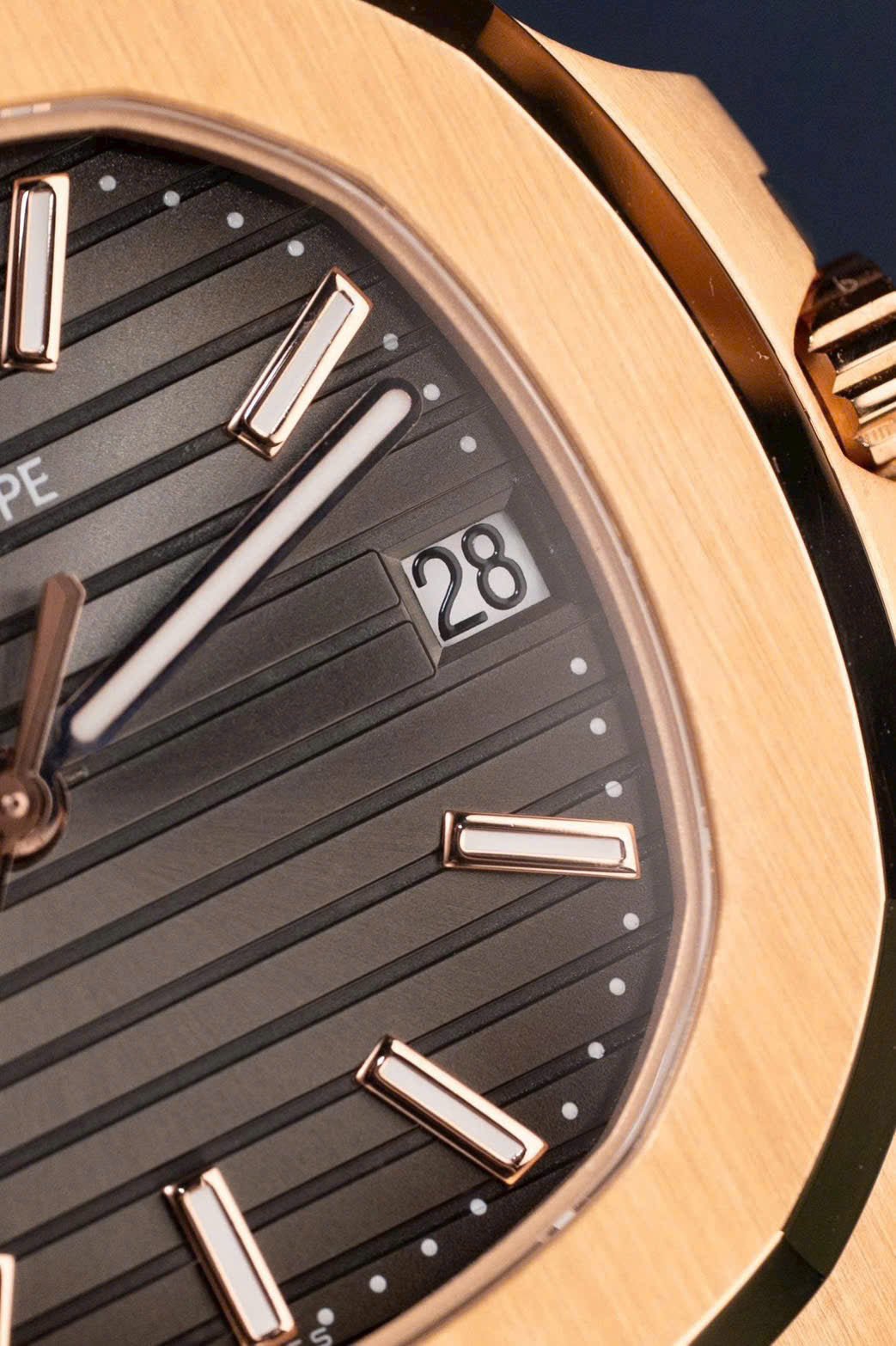 Patek Philippe Nautilus 5711R Watch Gray Dial Leather Strap 40mm