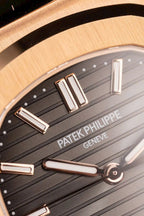 Patek Philippe Nautilus 5711R Watch Gray Dial Leather Strap 40mm