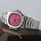 Patek Philippe Nautilus 5712 Watch Cherry Dial Metal Strap 40mm