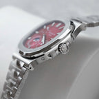 Patek Philippe Nautilus 5712 Watch Cherry Dial Metal Strap 40mm
