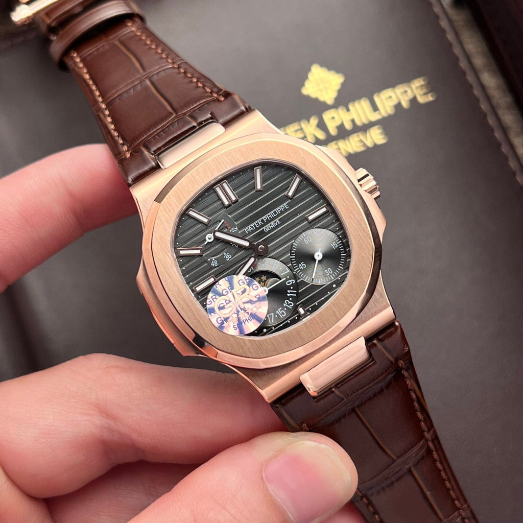Patek Philippe Watch Nautilus 5712R Brown Leather Strap 40mm