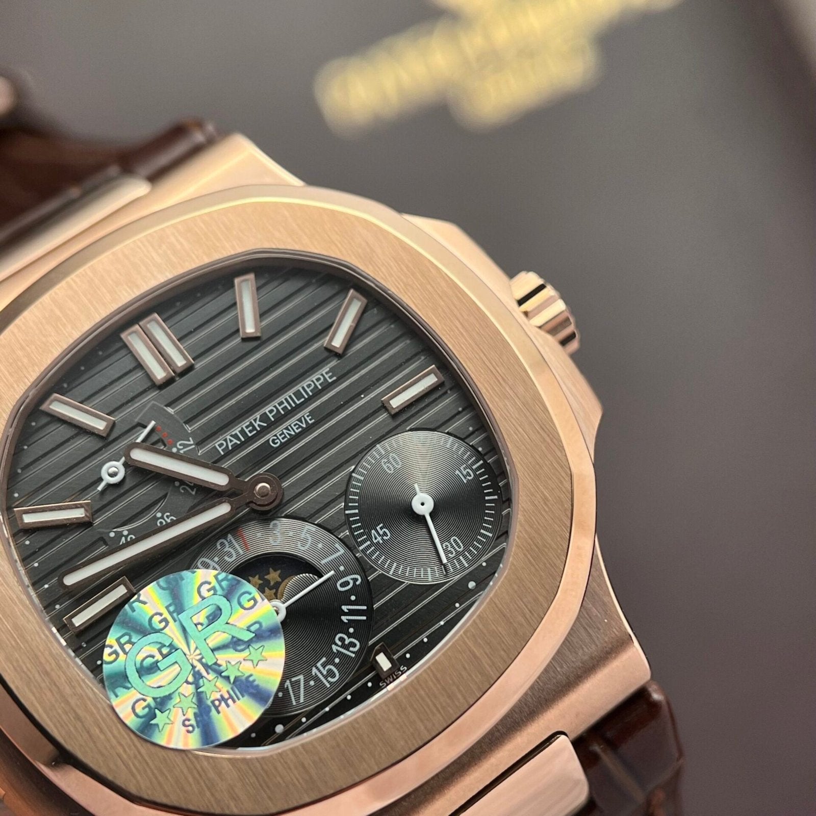 Patek Philippe Watch Nautilus 5712R Brown Leather Strap 40mm