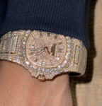 Patek Philippe Watch Nautilus 5719 Gold Wrapped Moissanite Diamonds 40mm