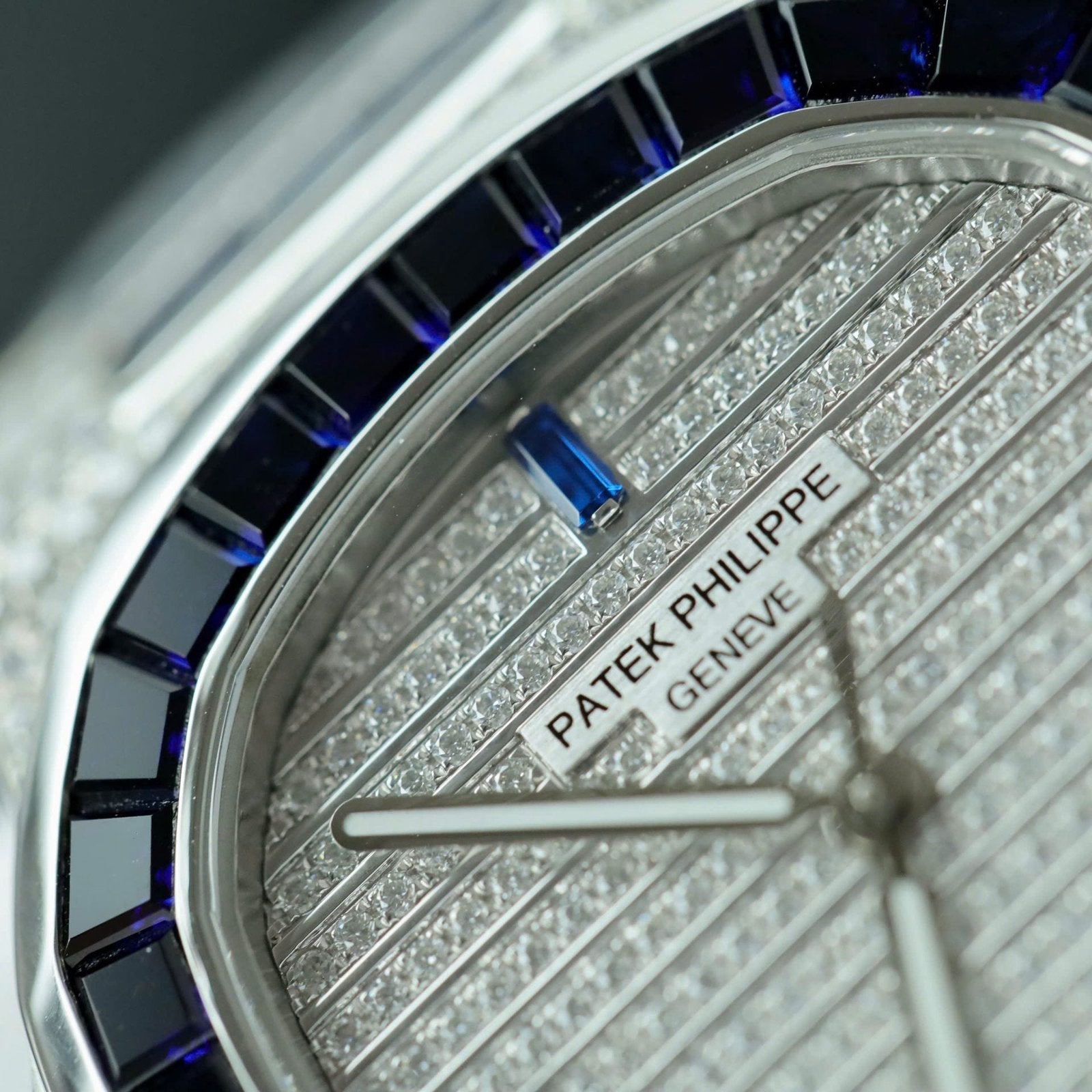 Patek Philippe Nautilus 5719 Watch Diamonds Moissanite Sapphire Baguette 40mm