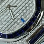 Patek Philippe Nautilus 5719 Watch Diamonds Moissanite Sapphire Baguette 40mm