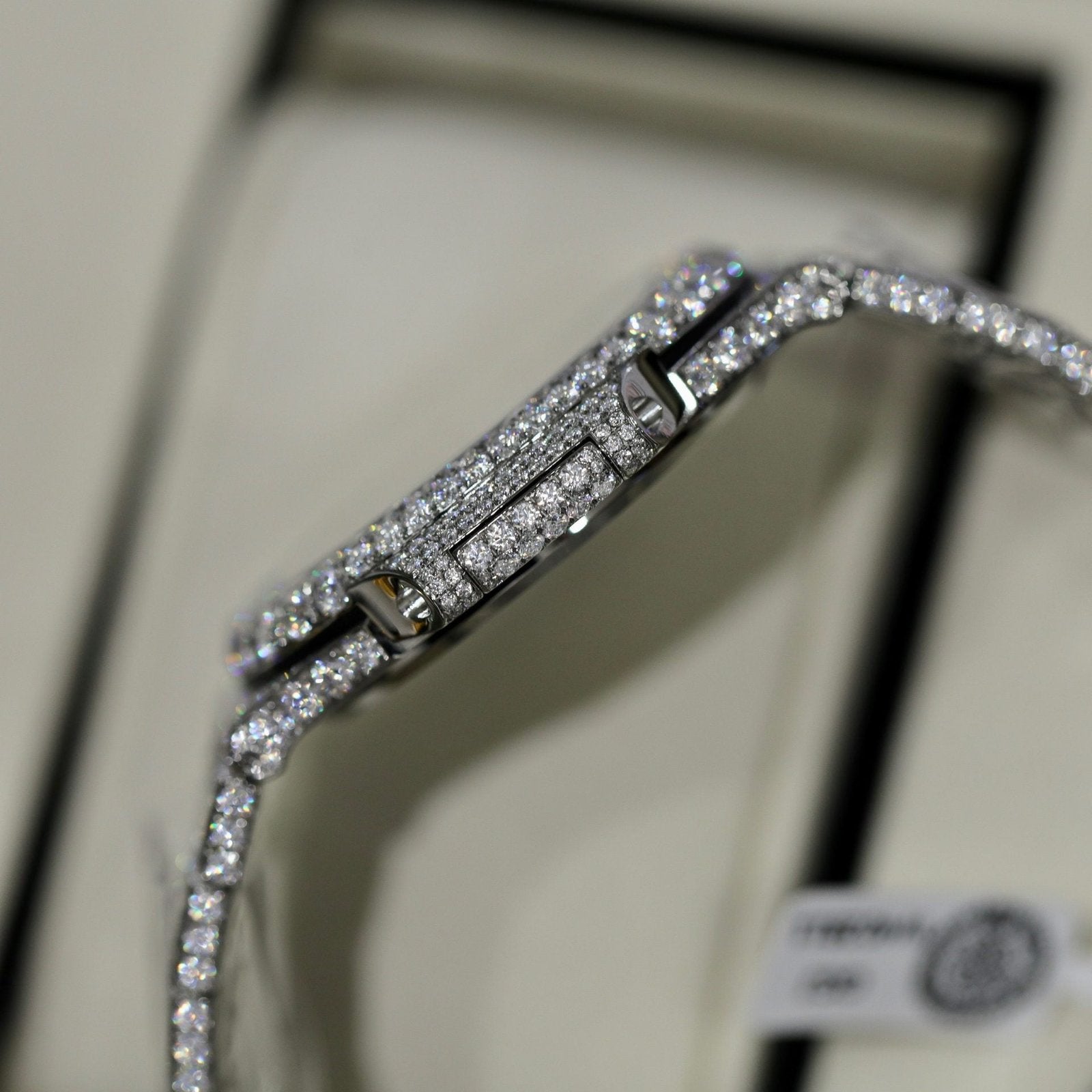 Patek Philippe Watch Nautilus 5719 Custom Full Moissanite Diamonds 40mm