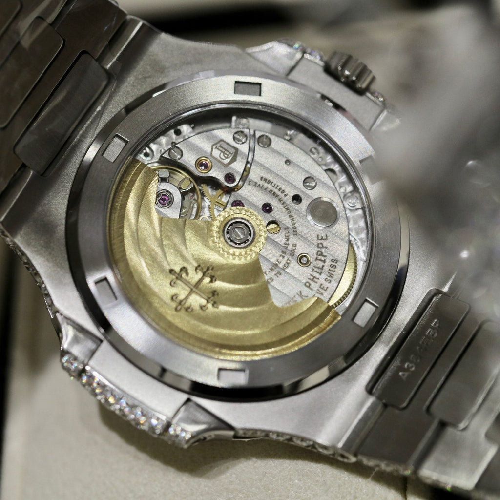 Patek Philippe Watch Nautilus 5719 Custom Full Moissanite Diamonds 40mm