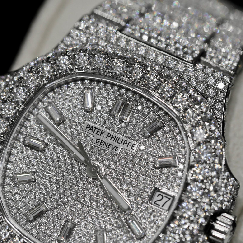 Patek Philippe Watch Nautilus 5719 Custom Full Moissanite Diamonds 40mm