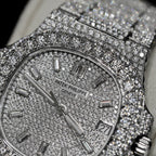 Patek Philippe Watch Nautilus 5719 Custom Full Moissanite Diamonds 40mm