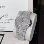 Patek Philippe Nautilus 5719 Watch Full Moissanite Diamonds 40mm
