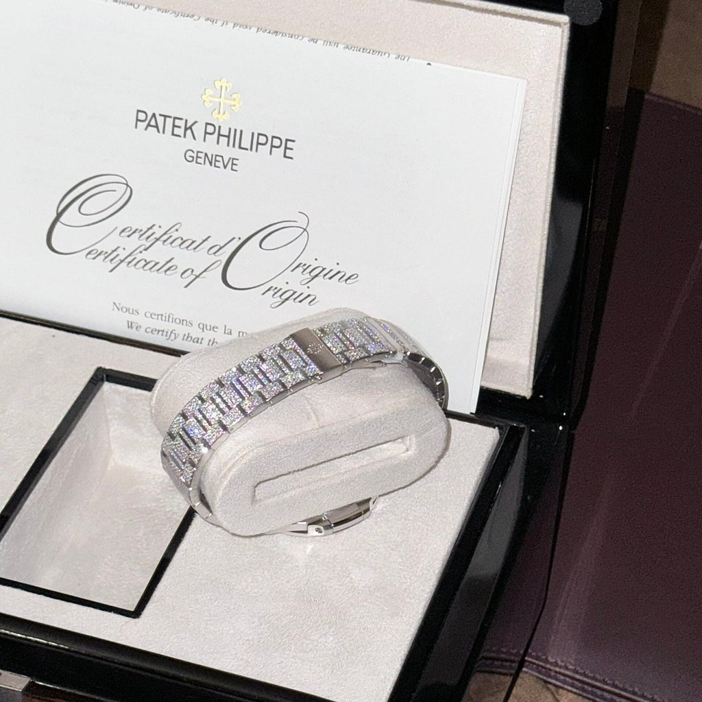 Patek Philippe Nautilus 5719 Watch Full Moissanite Diamonds 40mm