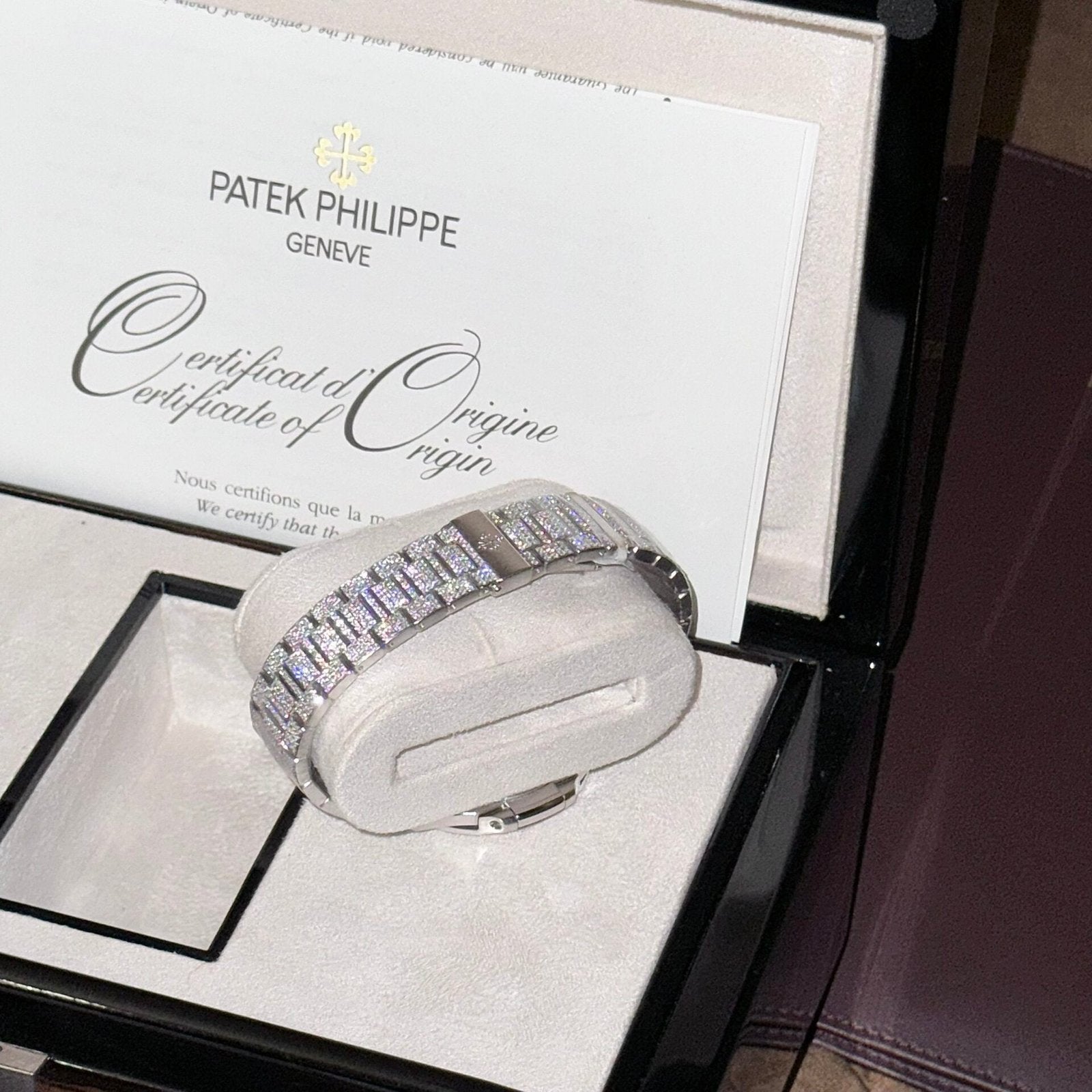 Patek Philippe Nautilus 5719 Watch Full Moissanite Diamonds 40mm