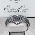 Patek Philippe Nautilus 5719 Watch Full Moissanite Diamonds 40mm