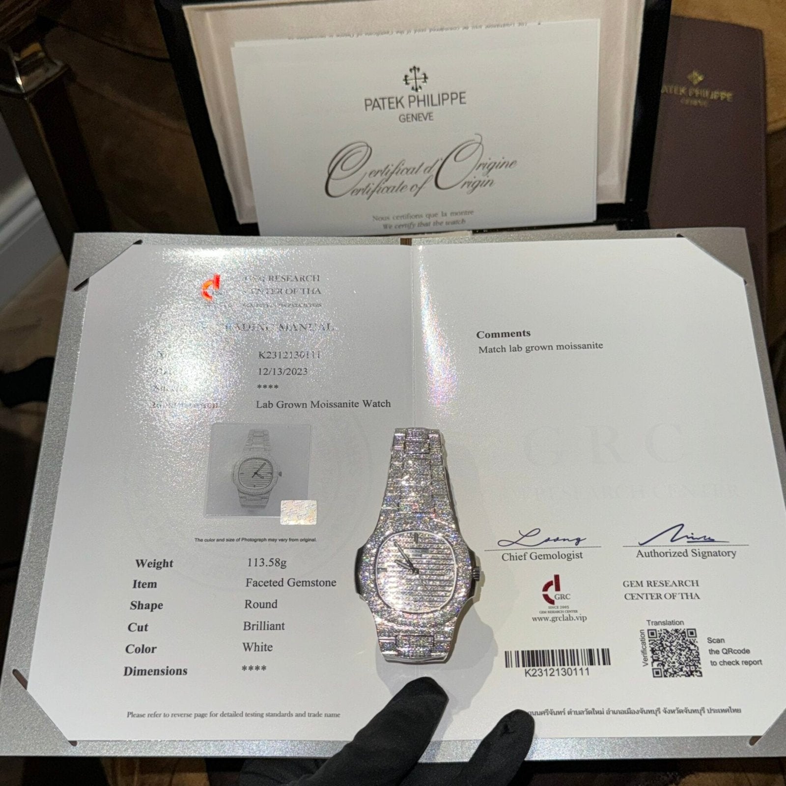 Patek Philippe Nautilus 5719 Watch Full Moissanite Diamonds 40mm