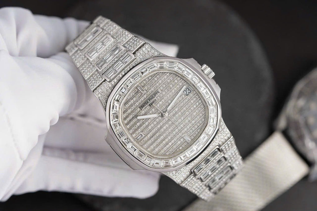 Patek Philippe Watch Nautilus 5719 Full Diamonds Baguette 40mm