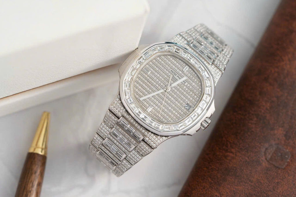 Patek Philippe Watch Nautilus 5719 Full Diamonds Baguette 40mm