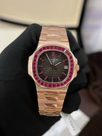 Patek Philippe Nautilus 5723 Watch Gold Wrapped With Red Ruby 40mm