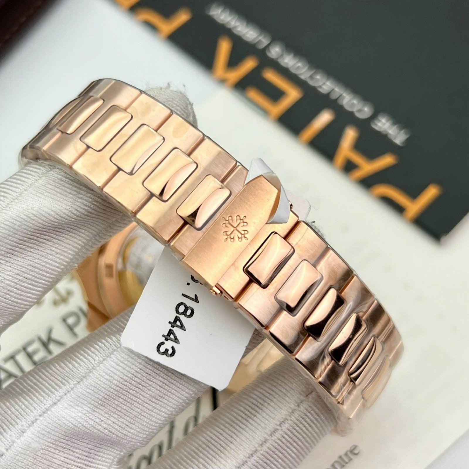 Patek Philippe Nautilus 5723 Brown Dial Watches 18K Gold Wrapped + Moissanite Diamonds Baguette 40mm