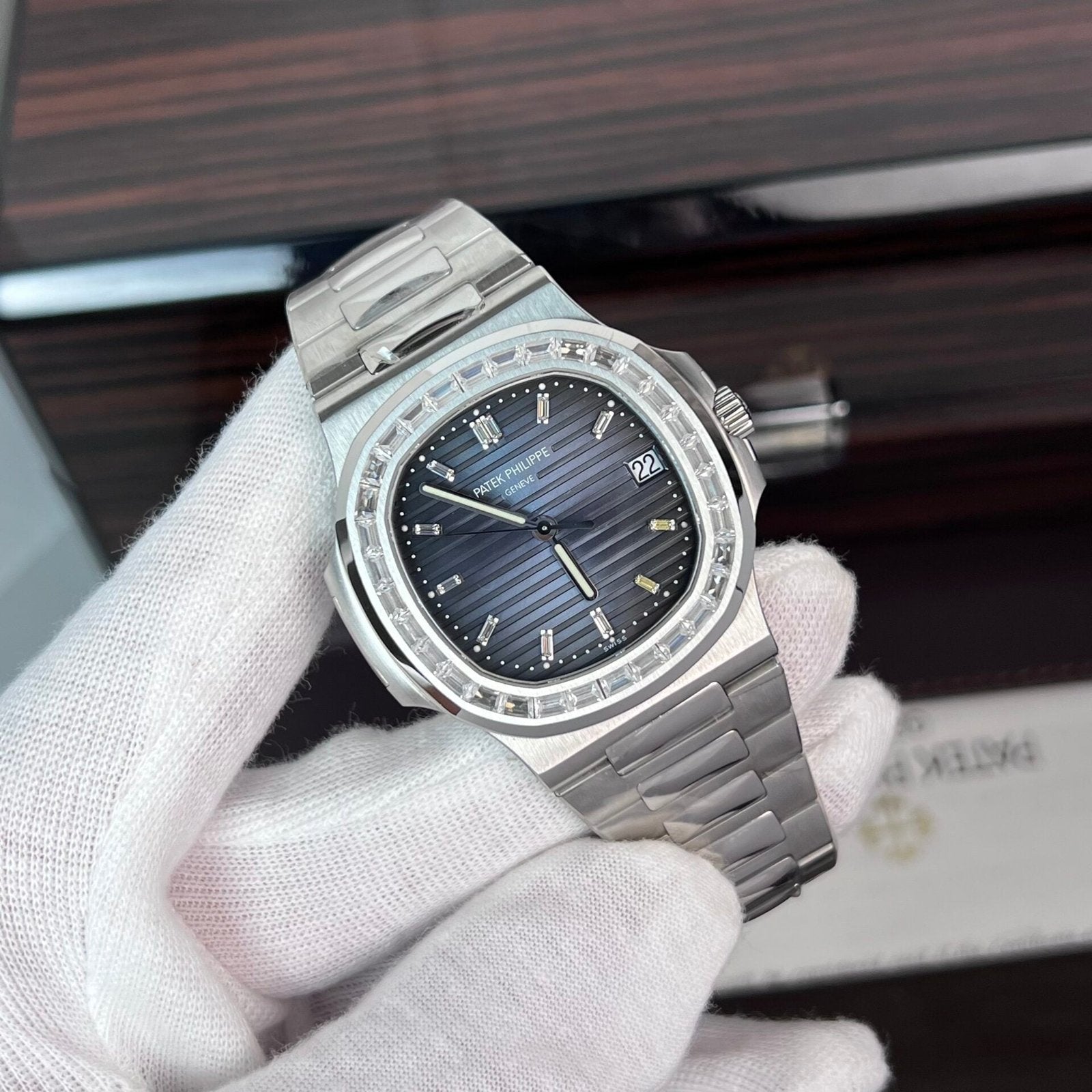 Patek Philippe Nautilus 5723 Watch Blue Dial Diamond 40mm