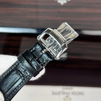 Patek Philippe Nautilus 5723 Watch Leather Strap Dark Blue Dial 40mm