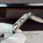 Patek Philippe Nautilus 5723 Watch Leather Strap Dark Blue Dial 40mm
