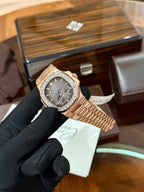 Patek Philippe Nautilus 5724 Watch Gold Wrapped Diamond Moissanite 40mm