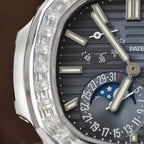 Patek Philippe Nautilus 5724G Dial Watch Diamonds Moissanite Baguette 40mm