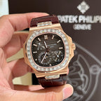 Patek Philippe Nautilus 5724R Gold Wrapped Moissanite Diamond Watch 40mm