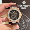 Patek Philippe Nautilus 5724R Gold Wrapped Moissanite Diamond Watch 40mm