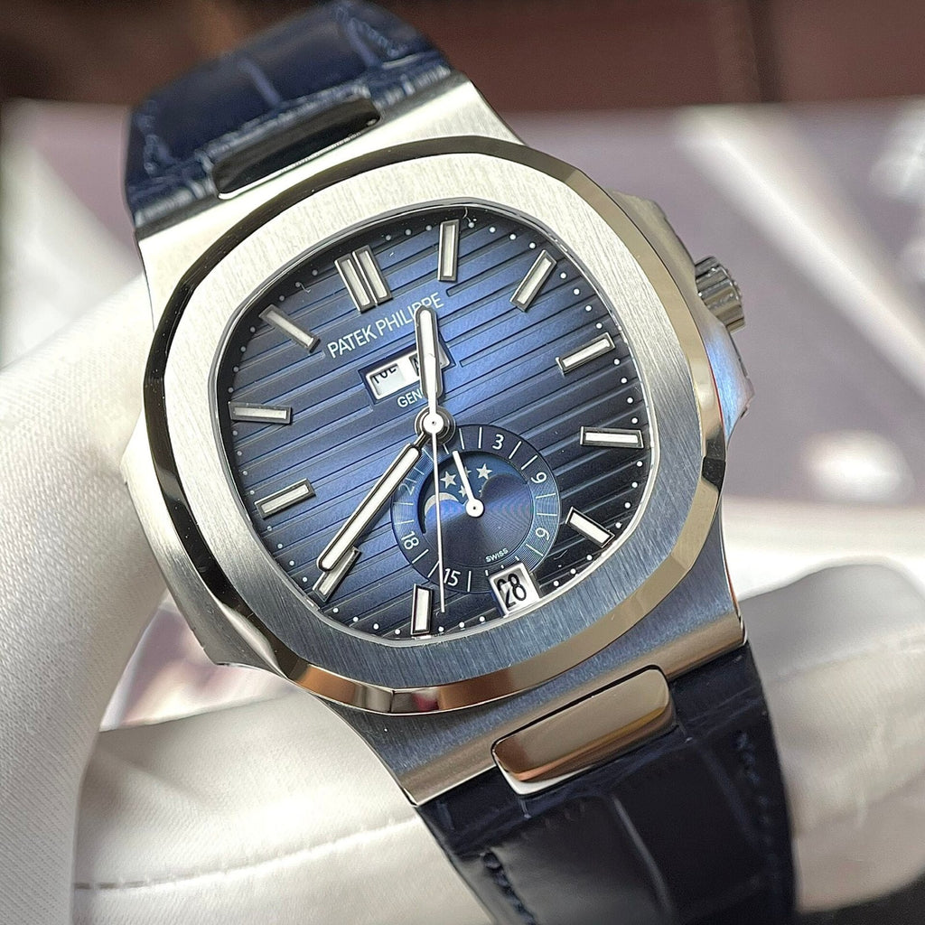 Patek Philippe Watch Nautilus 5726G Blue Leather Strap 40.5mm