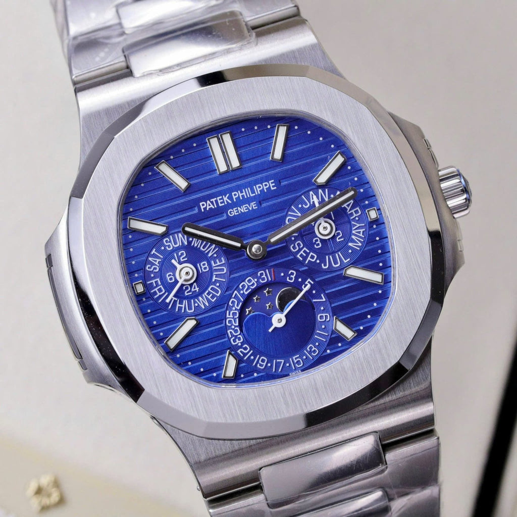 Patek Philippe Nautilus 5740 Watch Men Blue Dial Metal Wire 40mm