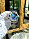 Patek Philippe Nautilus 5740G Watch Blue Dial Leather Strap 40mm